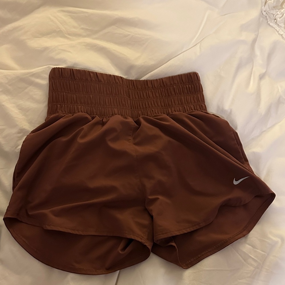 Nike Women's Smocked Waist Athletic Shorts - Brown